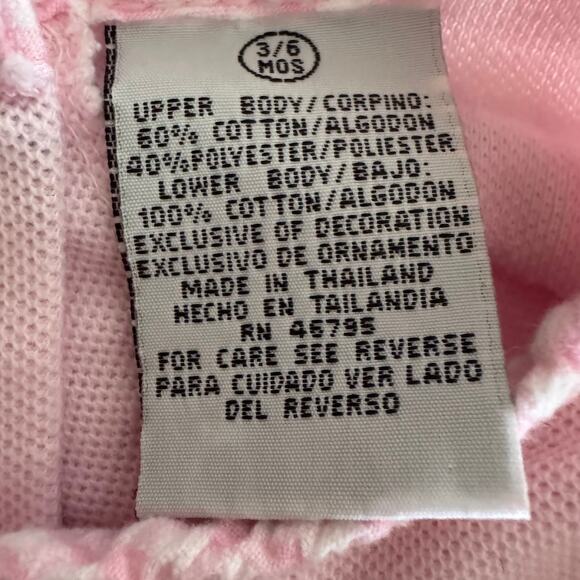 Vintage Sesame Street Pink Gingham Bubble Romper 3-6M Baby Embroidered Elmo Zoe - Picture 4 of 7